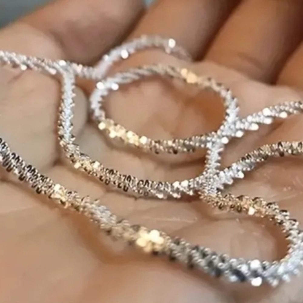 Shiny silver plates necklace